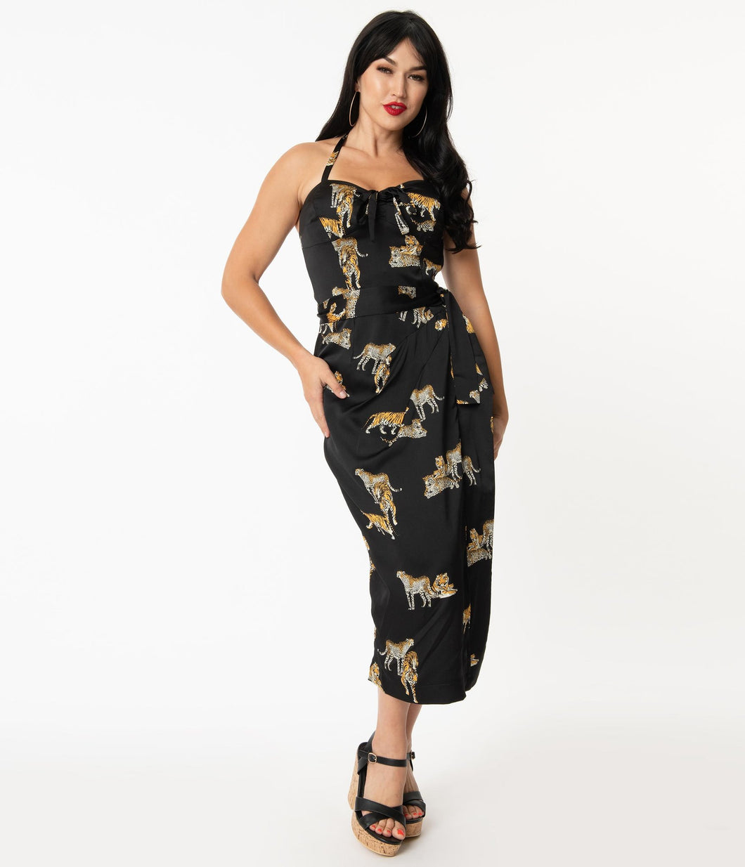 Unique Vintage Leilani Black Tiger Sarong Dress – Suzie's Bombshell Boutique